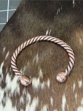 Twisted Open Cuff Bracelet — Rose Gold Tone